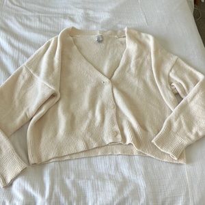 A New Day Cream V-Neck Cardigan, sz L